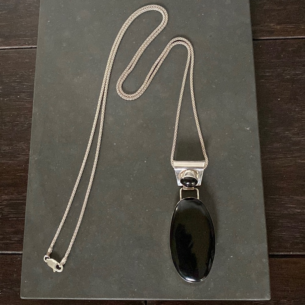 Sterling silver & black onyx necklace